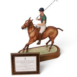 Royal Worcester equestrian figure, H.R.H. The Duke of Edinburgh, modelled by Doris Lindner...