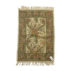 Kashmiri crewel work rug, floral pattern
