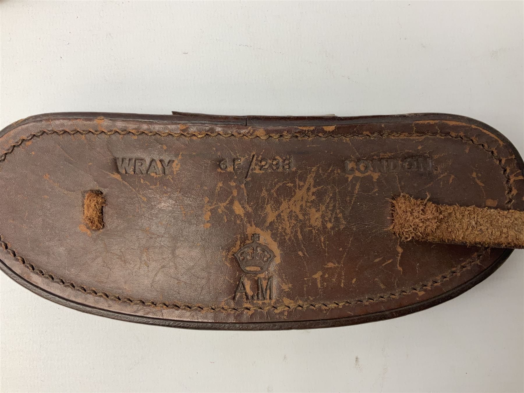 WW2 Air Ministry pair of 6x binoculars by Watson-Baker Co. Ltd, model no. G.E./293, dated 1943, serial no.8568, in similarly marked calf leather carrying case