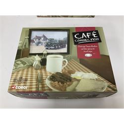 Corgi - six Cafe Connection boxed sets to include CC10501 ERF K. Platform Lorry - Richard Read (Transport) Ltd. Coronation Cafe; CC10801 Foden S21 Tipper with Gravel Load - Moreton C Cullimore & Son Ltd. The Towers; CC11603 Albion Reiver Sheeted Platform Lorry - W.H. Malcolm Ltd. Jungle Cafe; with three further examples, all boxed (6)