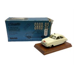 Somerville Models - three 1/43 scale Handcrafted Mastermodels comprising Saab - 92 (1950); No.121 Volvo PV 444A; and No.106 Standard Flying 12; all boxed (3)