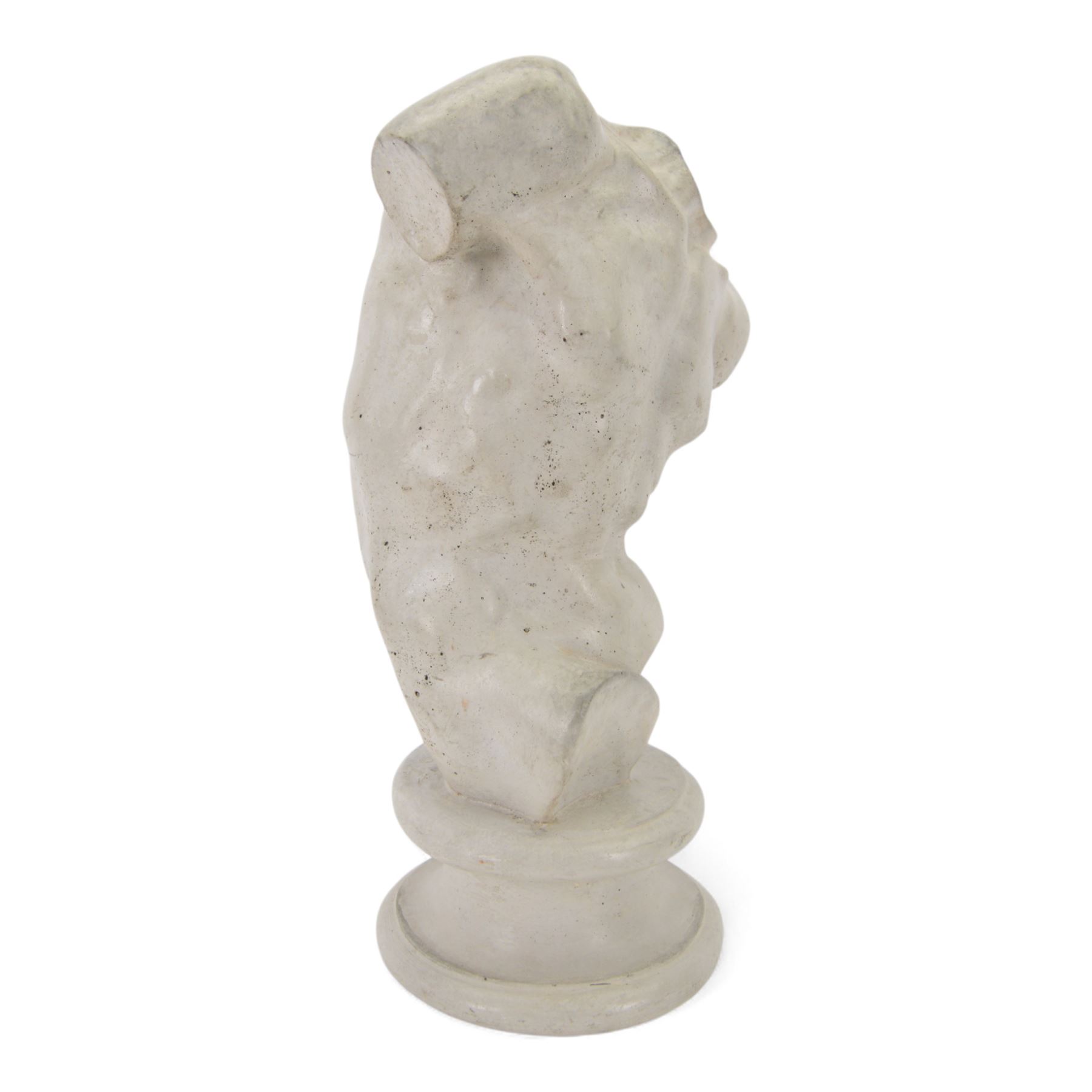 Grand Tour style composite model of a male torso, upon a socle base, with indistinct signature verso, H40,5cm