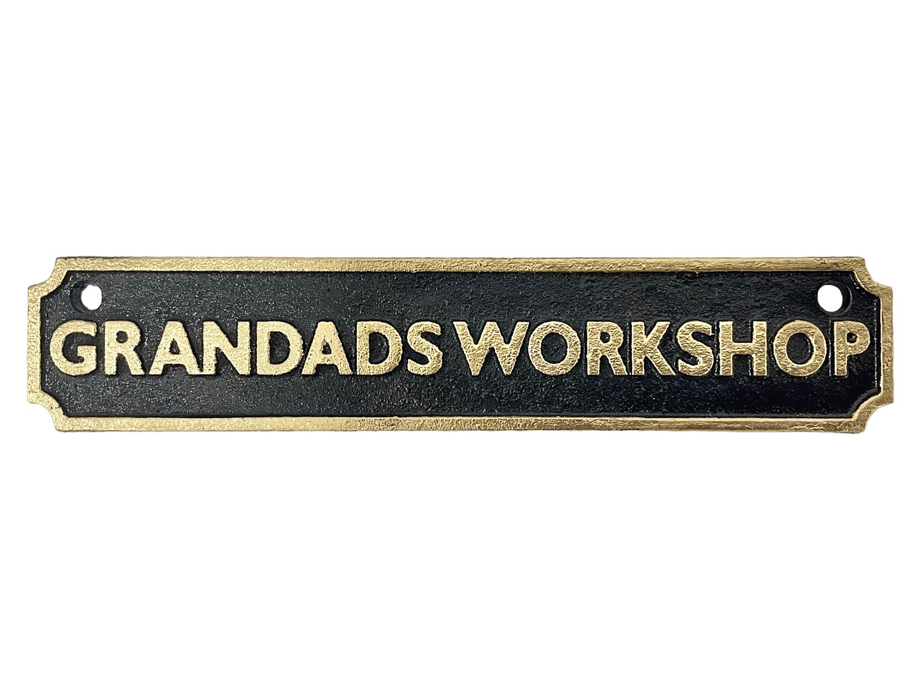 Cast Iron 'Grandads Workshop' sign, L20cm
