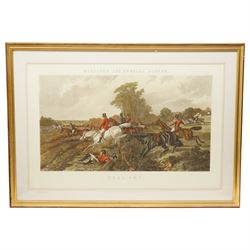After John Frederick Herring Sr (British 1795-1865): 'Herring's Fox-Hunting scenes', set of four large engravings and aquatints with hand-colouring 57cm x 88cm (4)
