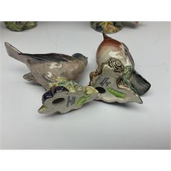 Collection twenty one of Beswick bird figures, to include Lapwing no 2416, Kingfisher no 2671, Red Pigeon 1383, Cuckoo no 2315, Nuthatch no 2418 etc