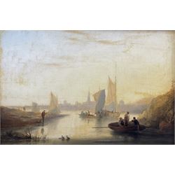 Anthony Vandyke Copley Fielding (British 1787-1855): Sailboats Heading Towards the Shore, oil on board unsigned, attributed on the mount, 27cm x 39.5cm 