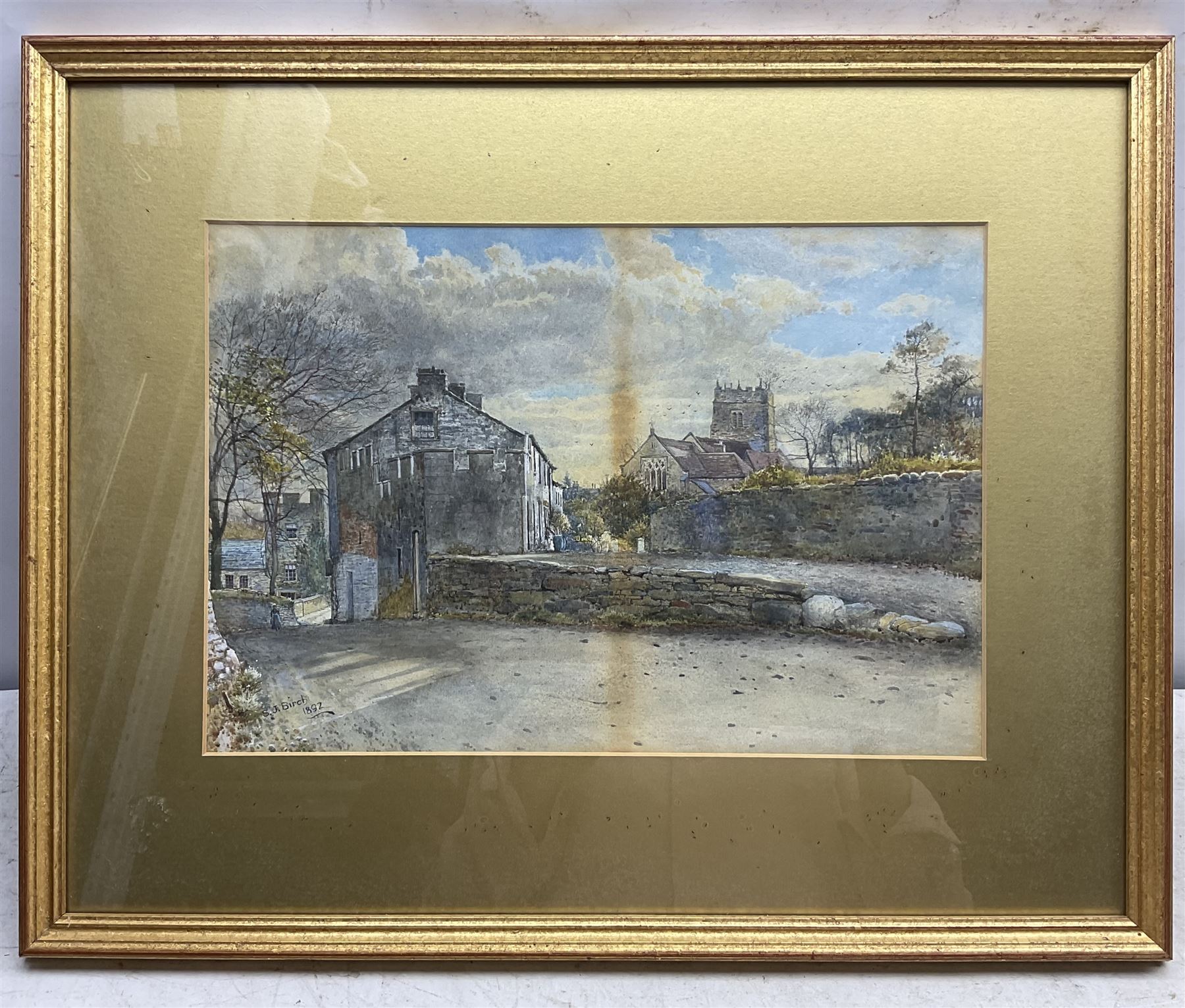 Samuel John 'Lamorna' Birch (British 1869-1955): St Wilfrid's Church - Halton-on-Lune, Lancaster, watercolour signed and dated 1892, 25cm x 37cm 
Notes: in 1892 Birch moved to the Cornish village of Lamorna where he adopted the nickname 'Lamorna Birch' - the present watercolour is an early example of his work before the move.