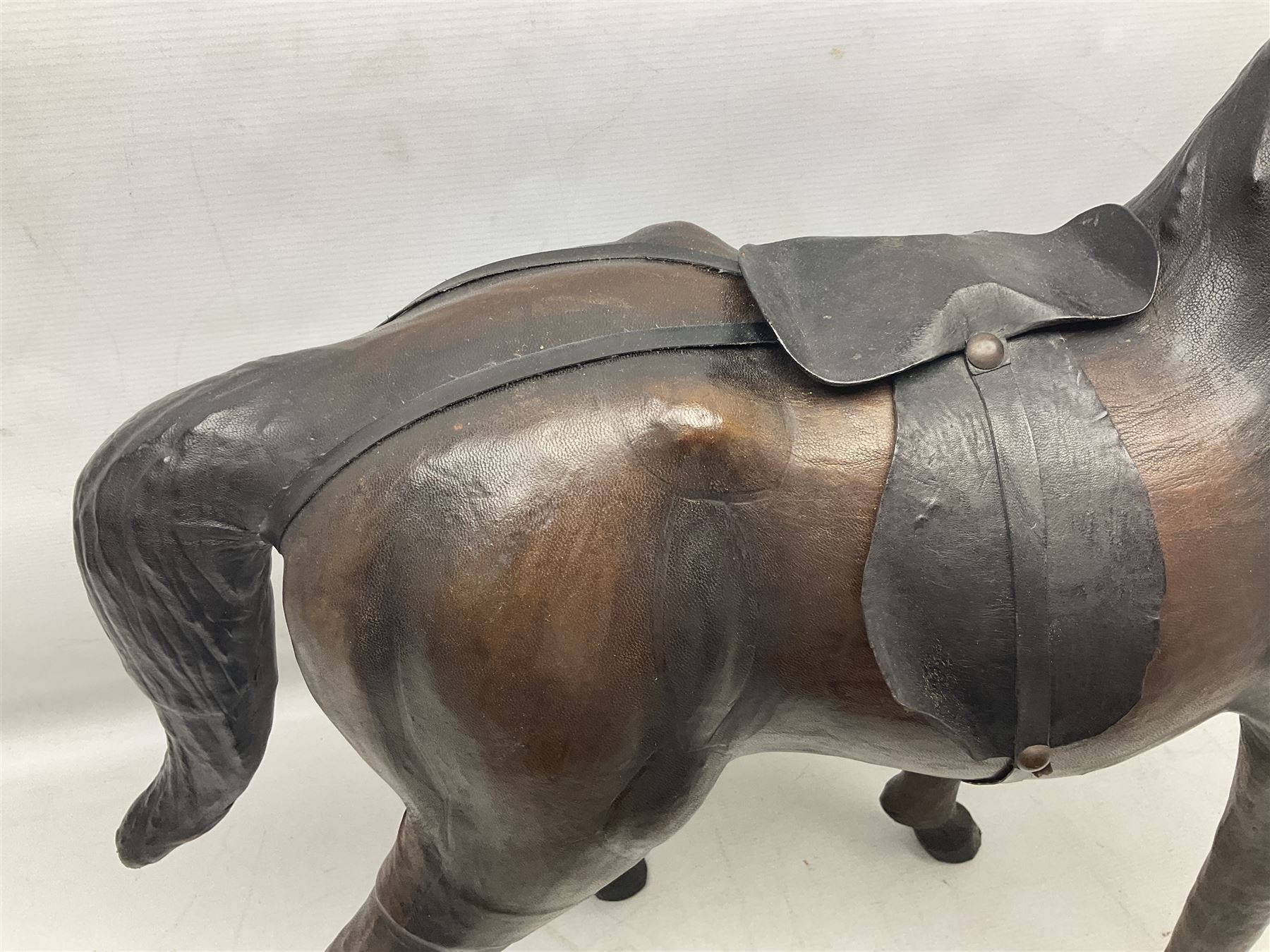 Liberty style leather horse, H68cm