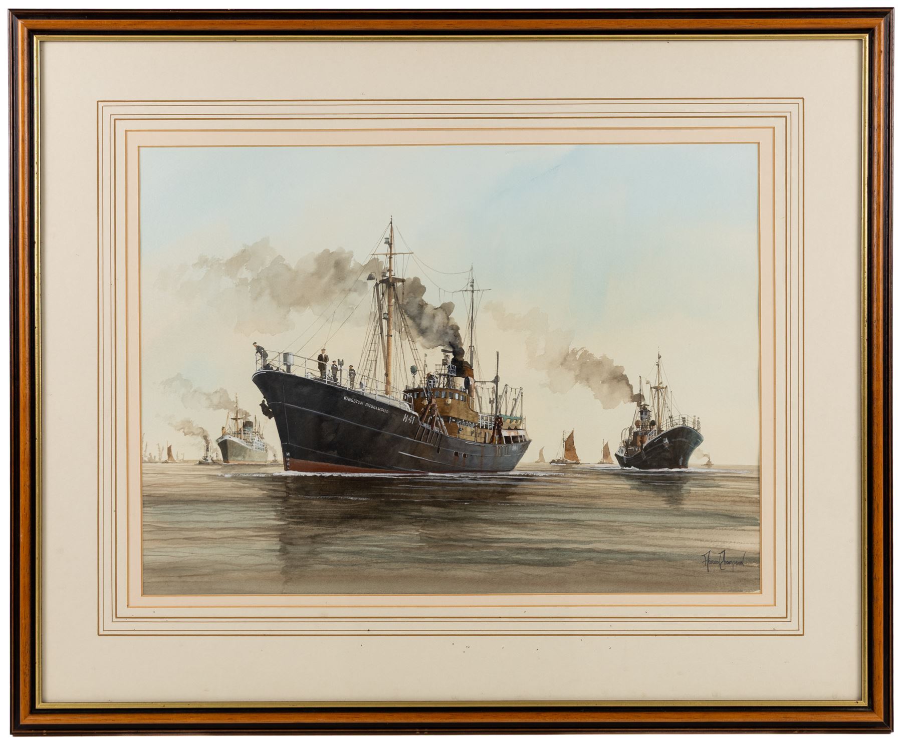 Adrian Thompson (British 1960-): Kingston Andalusite Trawler of Hull, watercolour signed 33.5cm x 46.5cm