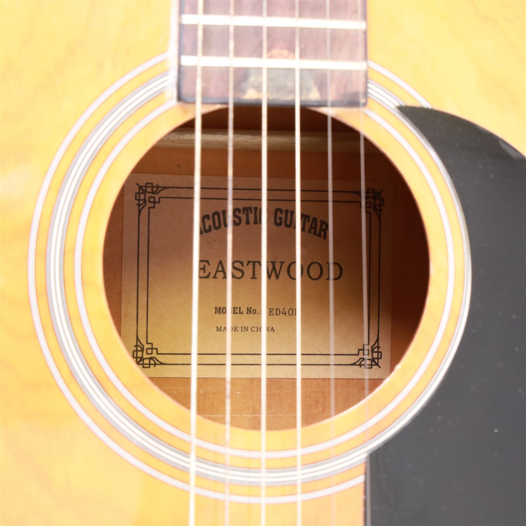 Eastwood six string acoustic guitar, model no. ED40H, guitar L104cm