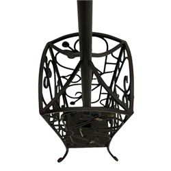 Wrought metal hat and coat stand