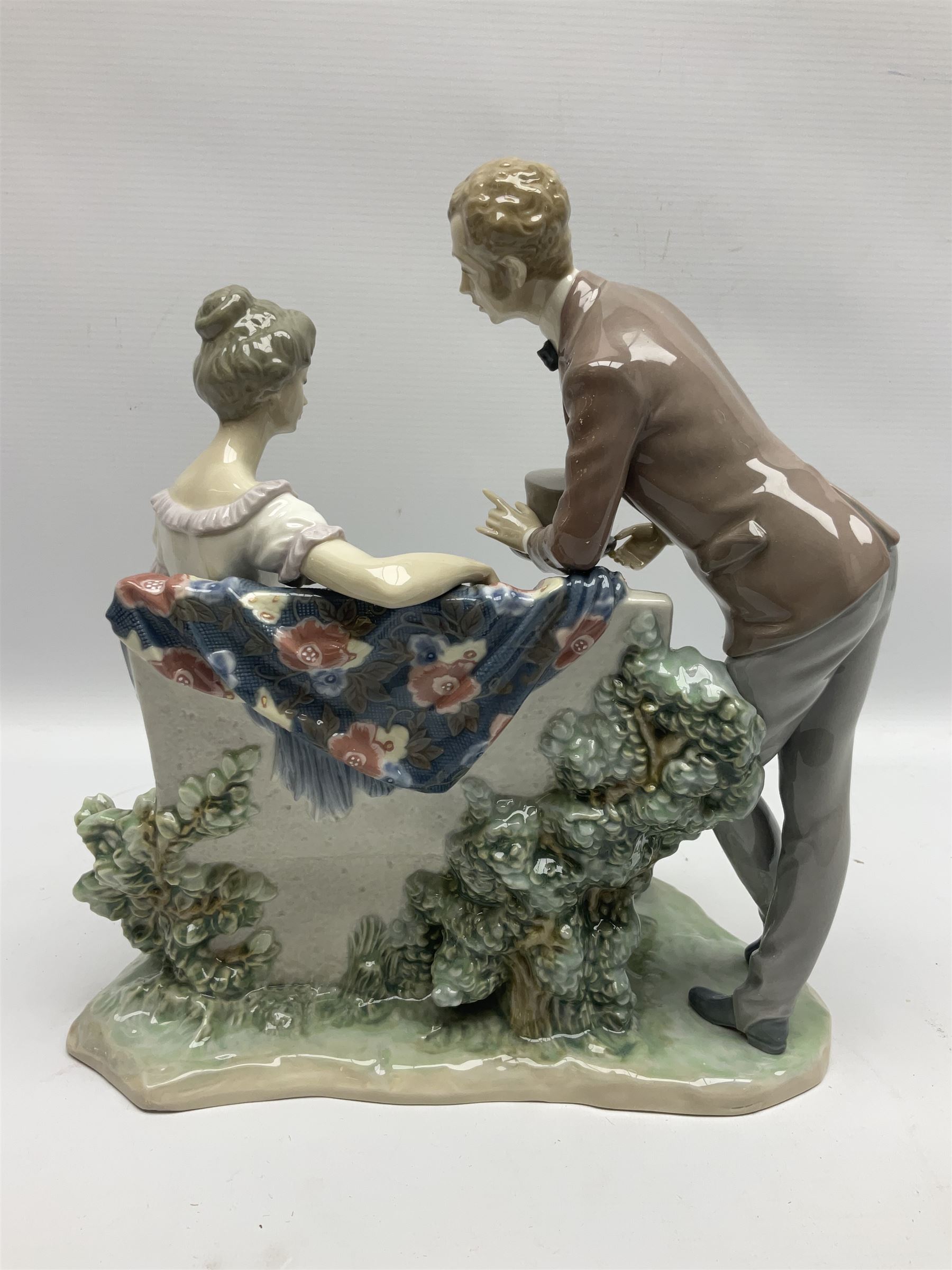 Lladro figure, Will You Marry Me, modelled as a courting couple on a