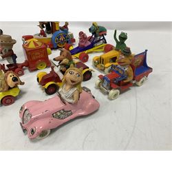 Corgi/Dinky - twelve unboxed and playworn TV/Film related die-cast models including Popeye Paddle Wagon; Dick Dastardly; Magic Roundabout; Muppets; Basil Brush; and Noddy (12)