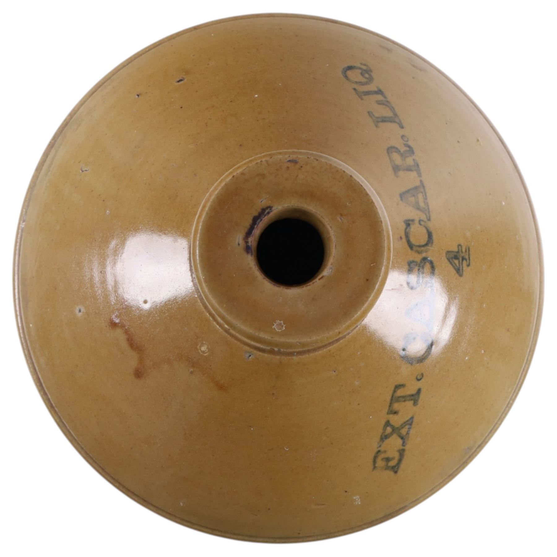 Stoneware flagon, marked Ext. Cascar. Liq 4 to the lid, H50cm 