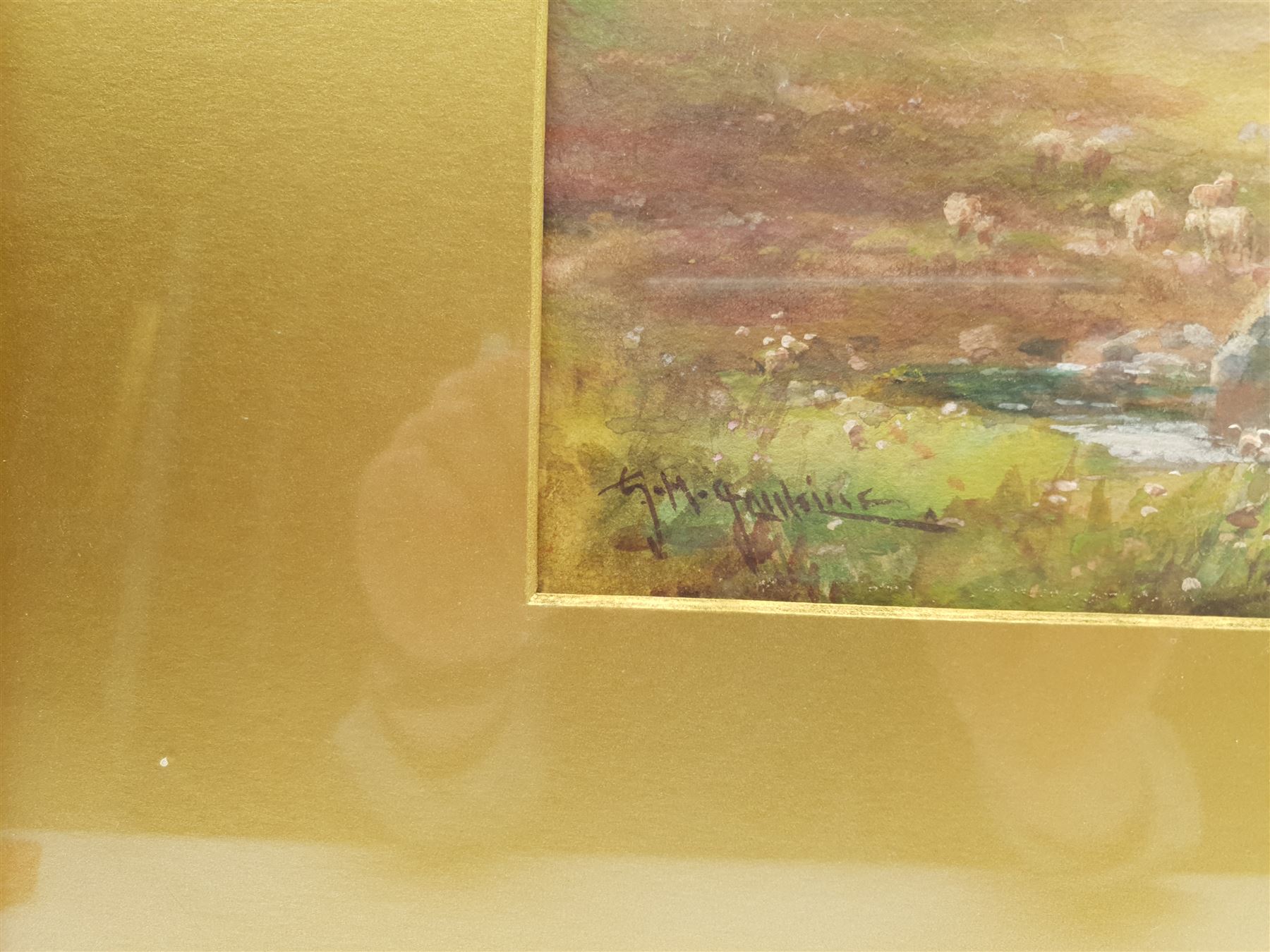 George Brooks Percy Lillington (British 1850-1932): Stone Bridge Dartmoor, watercolour signed 30cm x 50cm; George Henry Jenkins (British 1838-1914): Sheep on Dartmoor, watercolour signed 17cm x 28cm (2)