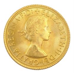 Queen Elizabeth II 1966 gold full sovereign coin 