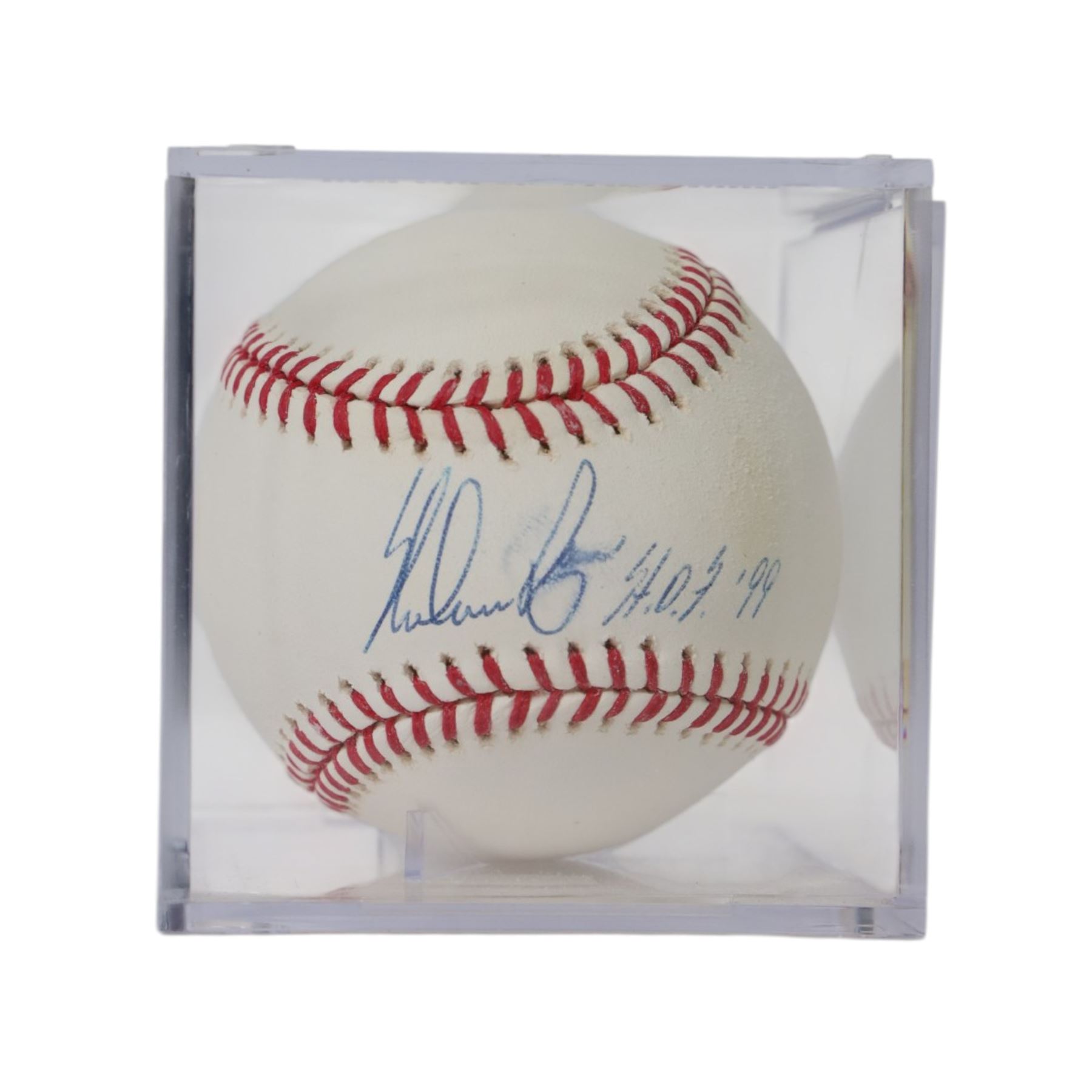 Signed Nolan Ryan with HOF '99 inscription, Rawlings baseball, contained within an acrylic display box, with authenticity hologram and certificate, together with a signed Tampa Bay Devil Rays baseball