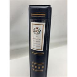 Stamp and coin covers, including 2006 'Her Majesty Queen Elizabeth II 80th Birthday' containing five pounds coin, first day covers relating to Diana Princess of Wales etc, housed in a ring binder folder