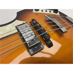 Hofner B-Bass Hi-Series electric bass guitar with sunburst finish L110cm; in Thomann fitted case