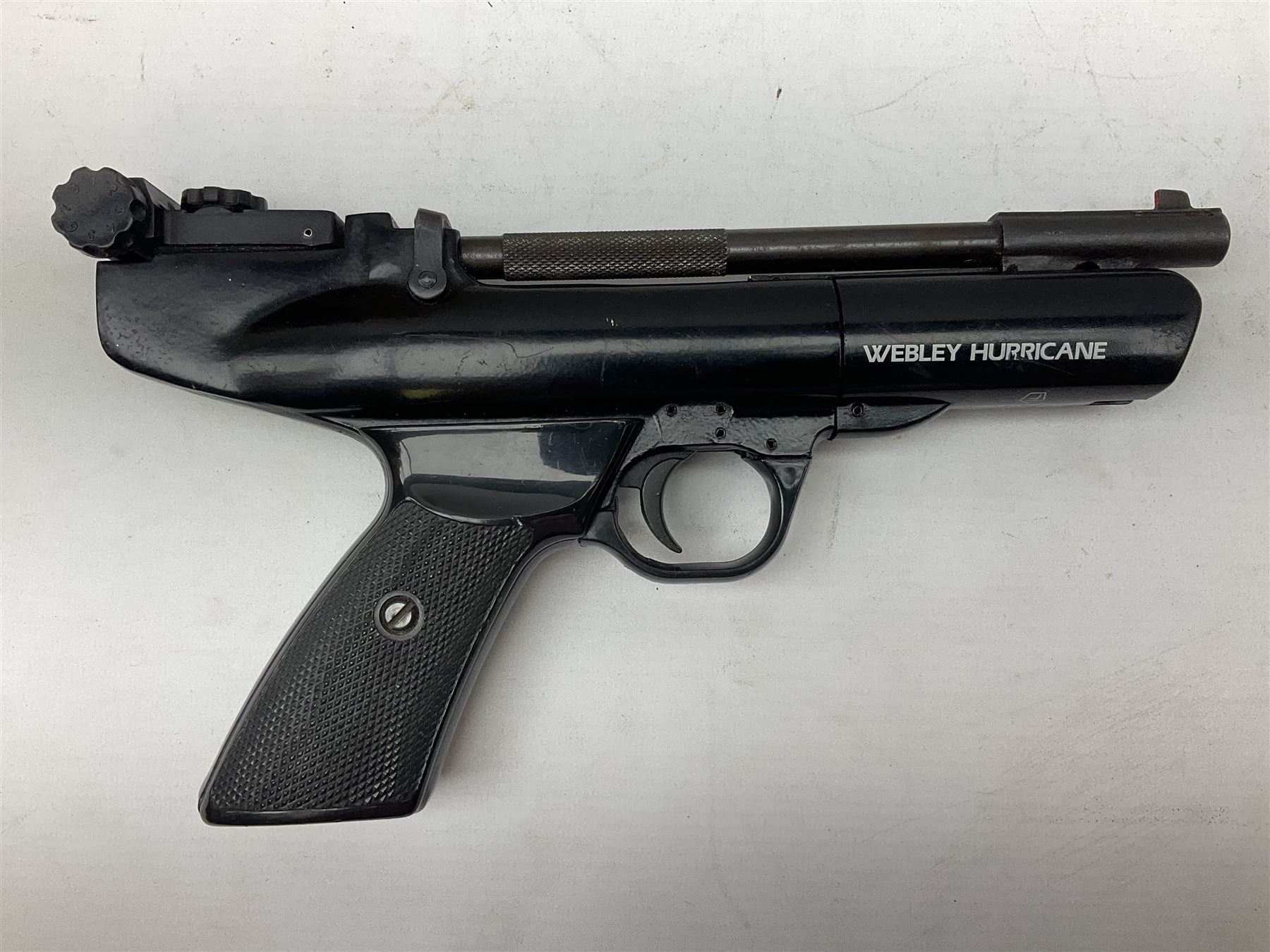 Webley Hurricane .22 air pistol with over lever action and thumb safety L27cm; Webley Premier .22 air pistol with over lever action No.816; part Diana model 2 air pistol; and quantity of .22 pellets in three tins