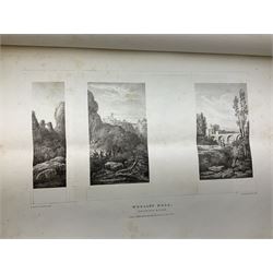 George Cuitt Jnr (British 1779-1854): 'Select parts of Kirkstall Abbey', complete set six etchings signed titled and dated 1823 in the plate, oblong folio; J Metcalf and J Carmichael (British 18th/19th century): 'Fountains Abbey Intended To Illustrate The Architecture And Pictureseque Scenery Of That Celebrated Ruin', seven etchings (one missing) pub. 1832 with Historical and Architectural Description by T Sopwith, oblong folio; Augostino Aglio (Italian 1777-1857): 'Sketches of the Interior & Temporary Decorations in Woolley-Hall Yorkshire', complete set 22 lithographs dated 1821, pub. by the artist, oblong folio max 54cm x 37cm (3)