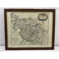 Robert Morden (British 1650-1703): 'The West Riding of Yorkshire',  17th century engraved map with hand-colouring 36cm x 41cm