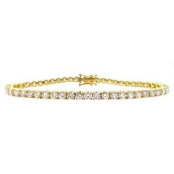 18ct gold round brilliant cut diamond line bracelet, stamped 750 with London city mark, total diamond weight approx 7.70 carat