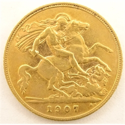  King Edward VII 1907 gold half sovereign  