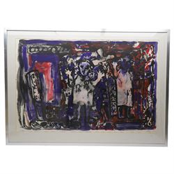 Gillian Ross Kelsey (British 1935-2025): 'Celtic Image No 1' and 'Celtic Image No 2', two acrylic monotypes signed and titled in pencil max 70cm x 110cm (2)