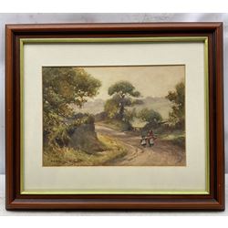 Albert George Stevens (Staithes Group 1863-1925): North Yorkshire Country Lane, watercolour signed 19cm x 27cm