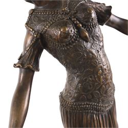 After Chiparus three Art Deco figures modelled dances, H60cm 
