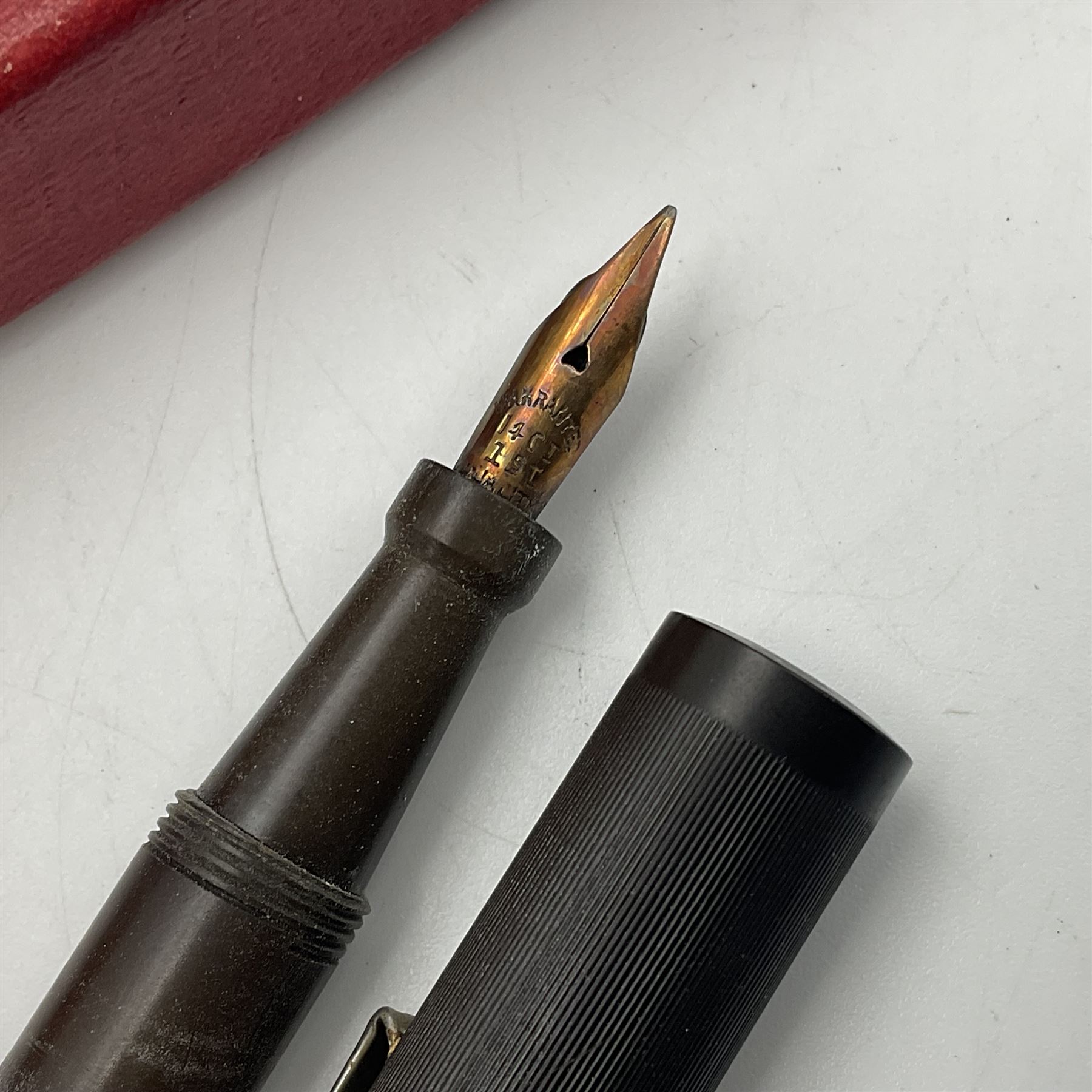 Five fountain pens, to include Stephens no 270, Curzon Typhoo, WHSmith The Wembley Pen and the Nectar, all with 14ct gold nibs  