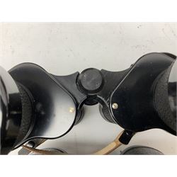 Nine cased pairs of binoculars, to include Tohyoh 22x70, Greenkat 7x- 12x50, Chinon, Fisher-Dietz 7x50, etc