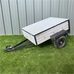 Small trailer with removable metal lid and spare wheel  - THIS LOT IS TO BE COLLECTED BY APPOINTMENT FROM DUGGLEBY STORAGE, GREAT HILL, EASTFIELD, SCARBOROUGH, YO11 3TX