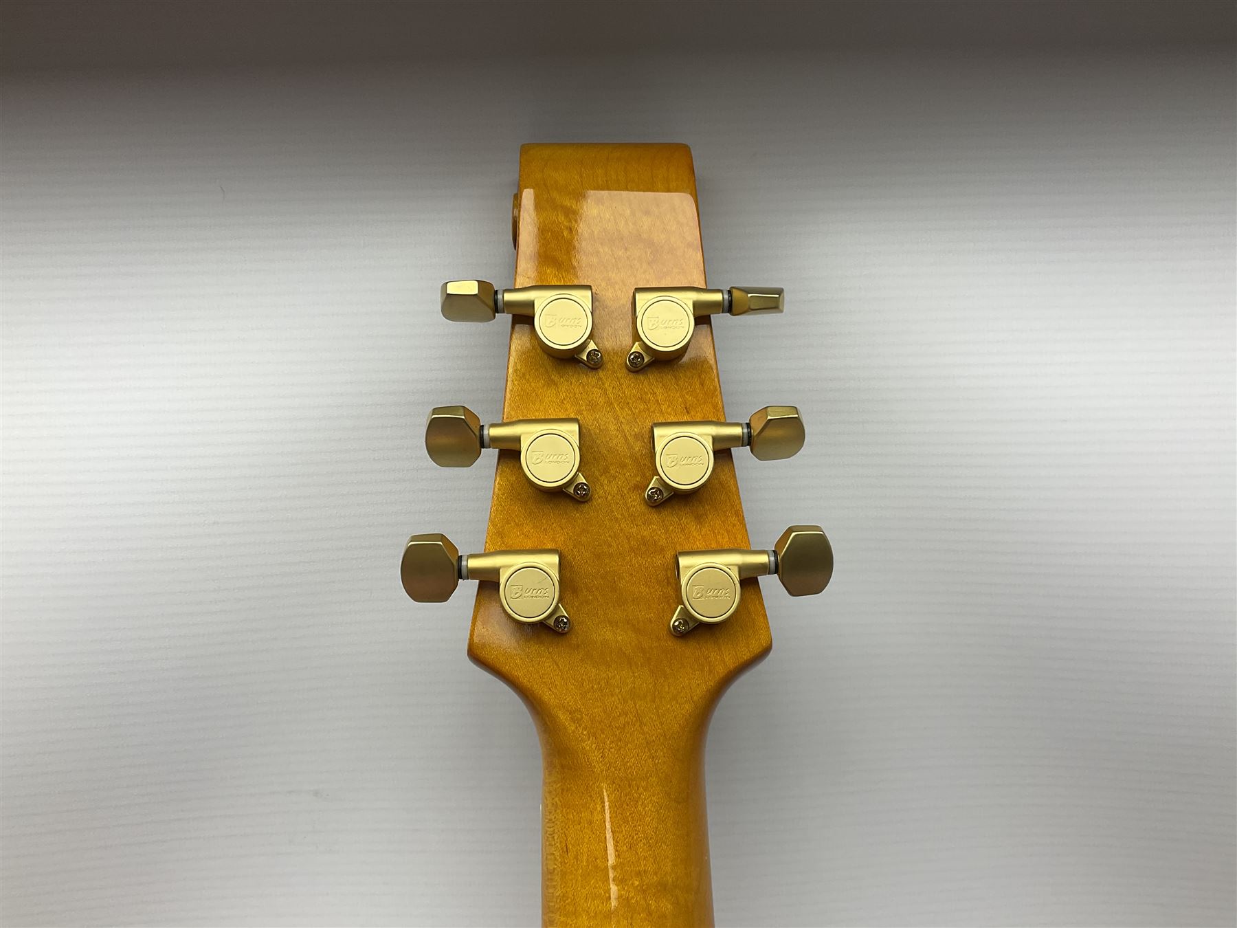 Burns Club Series Marquee electric guitar in fiesta red with maple fretboard; serial no.2002491 L100cm; in hard case with GuitarKes service and set-up certificate dated January 2022