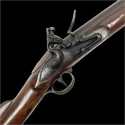 18th century flintlock coaching carbine, approximately 24-bore, maker Grice dated 1759, the 56cm(22