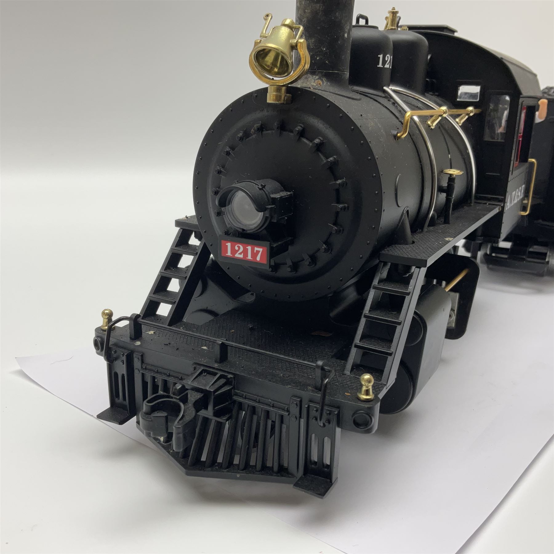 LGB (Lehmann Gross Bahn) G scale, gauge 1 2-4-0 steam locomotive, No 20231, in Santa Fe black livery, numbered 1217, unboxed