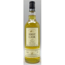  First Cask Highland Malt Whisky - Rhosdhu, distilled 1979, Cask 3238, Bottle 128, 70cl, 46%vol, 1 bottle with certificate.   
