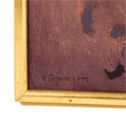 Kenneth Cozens (British 1920-2000): 'Genisis' and 'Red Planet', set of two oils on canvas signed and dated 1979, titled verso max 70cm x 91cm (2)