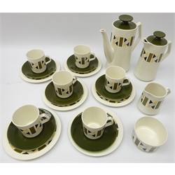  Beswick 'Metric' pattern coffee set for six persons   