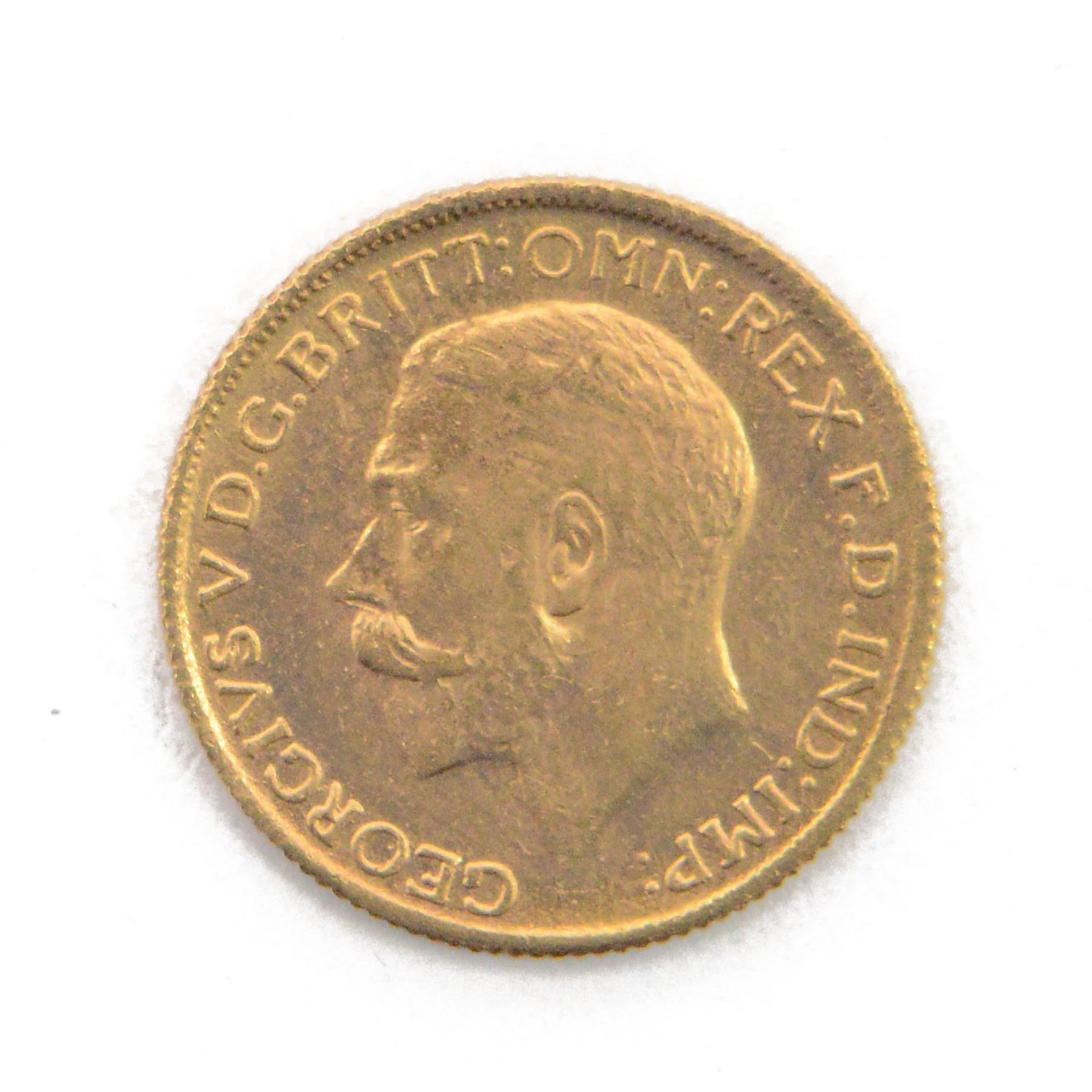 King George V 1918 gold full sovereign coin, Melbourne mint