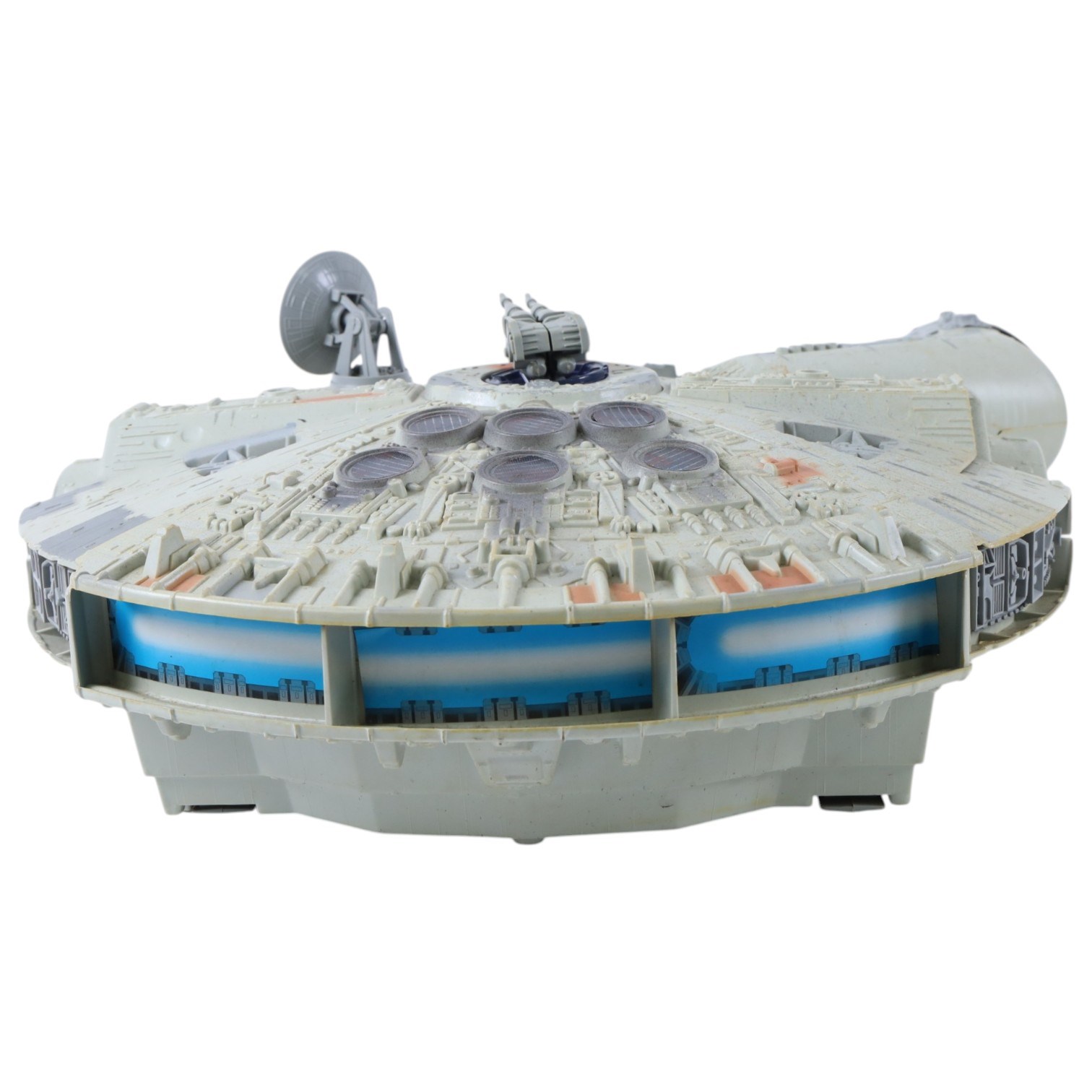 Two Star Wars Millennium Falcon models, comprising Kenner Power of the Force and a custom painted example, largest L72cm