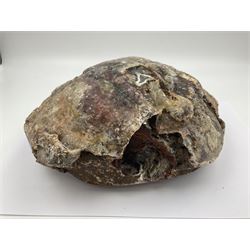 Amethyst crystal geode cluster, with well-defined crystals of various sizes, L22cm