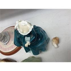 Nine Beswick bird figures, with stand, together with USSR thrush, two Franklin Mint Jane Austin figures and four Royal Doulton figures 