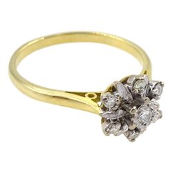 18ct gold round brilliant cut diamond cluster ring
