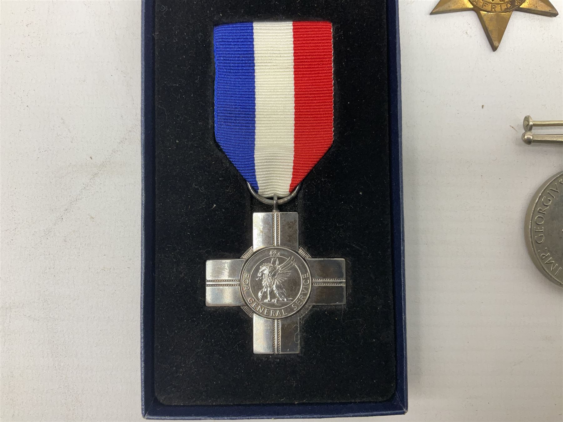 QEII General Service Medal awarded to 23504634 CFN. R.G. Beech REME; Pakistan Independence Medal awarded to Nadir Khan F.C.330; India Independence 50th anniversary medal; and a quantity of WW2 and later medals including Territorial Efficiency Medal awarded to 6196646 Gnr. J.G. Oatway R.A. (13)