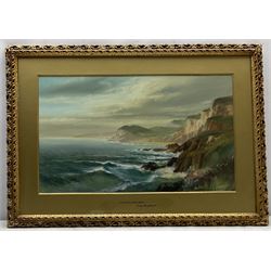 John Shapland (British 1865-1929): 'Castle Rock Lynton' and 'Lulworth Cove West', pair watercolours signed, titled on the original mounts 28cm x 46cm (2)