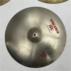 Graduated set of nine drum kit cymbals comprising Pearl 51cm (20