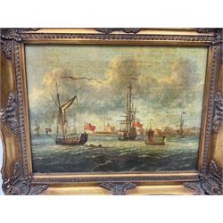 English School (early 20th century): British Sailing Vessels Coming to Port, pair overpainted prints textured with varnish unsigned max 29cm x 40cm (2)