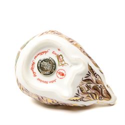 Royal Crown Derby Ashbourne Hedgehog paperweight limited edition 81/500 with certificate and gold stopper 